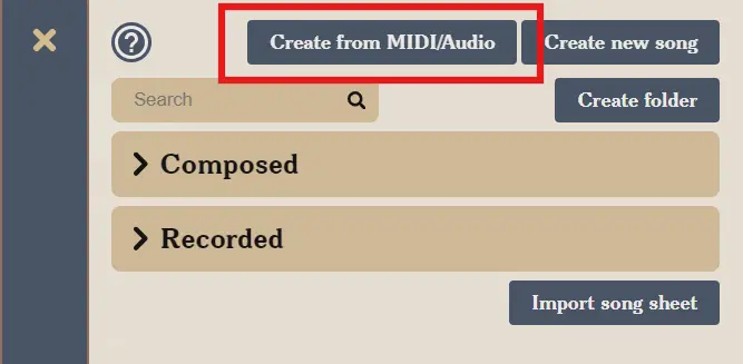 MIDI button